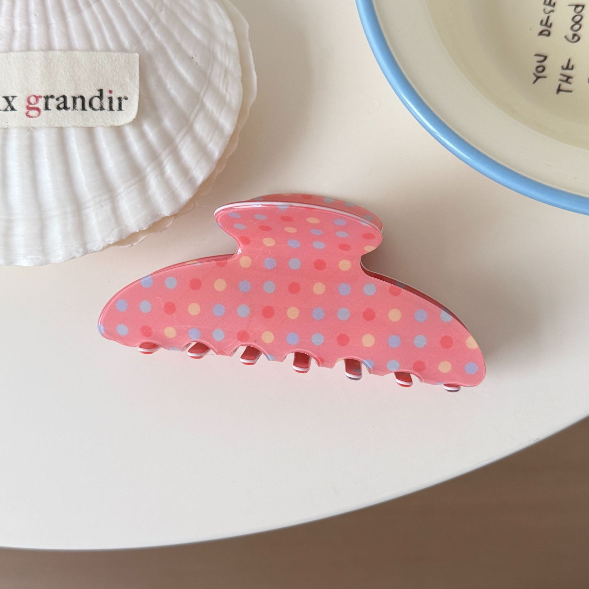 Colorful Polka Dot Hair Claw - DippedShop Wholesale - #0259