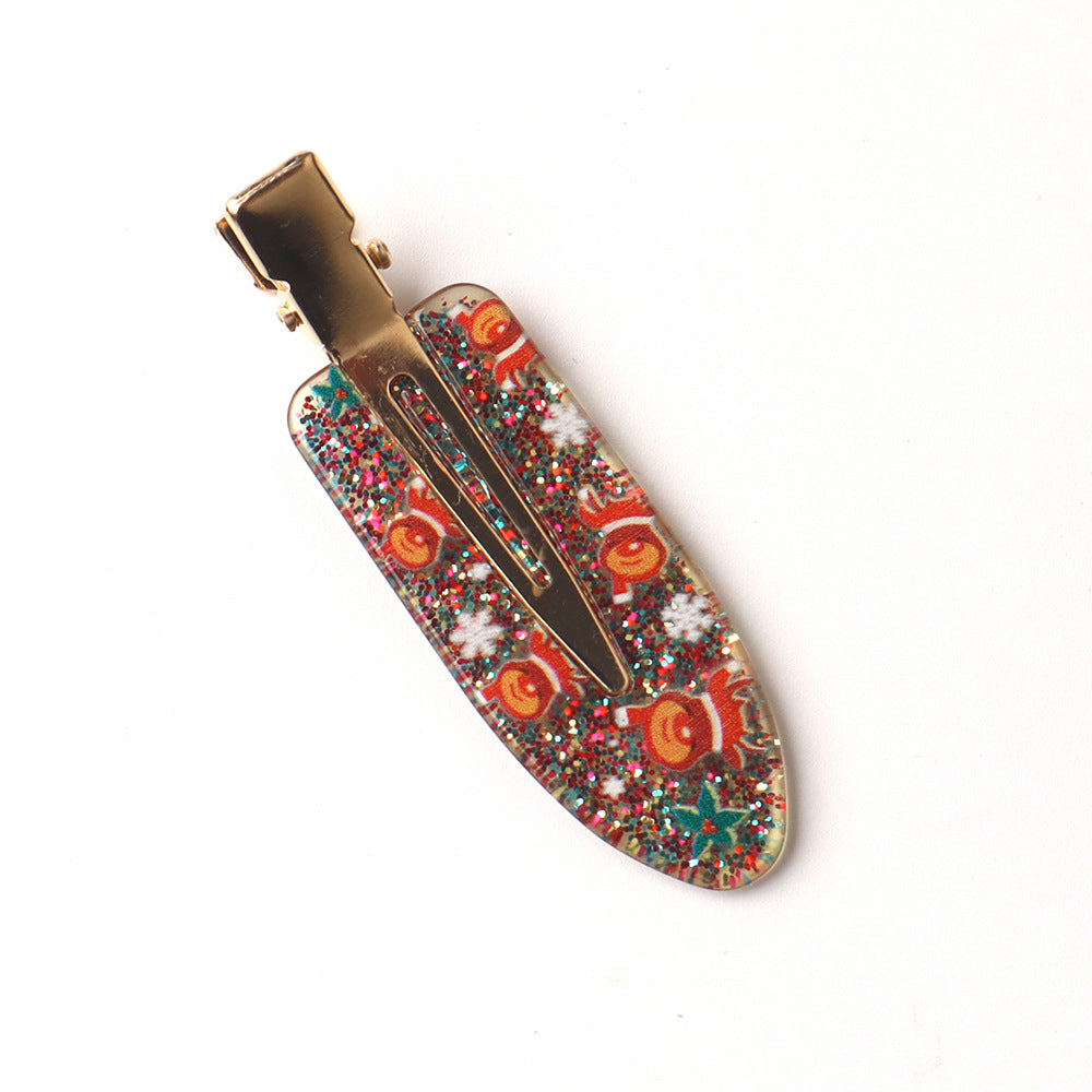Christmas Print No Crease Duck Billed Hair Clip 6W6HPN97