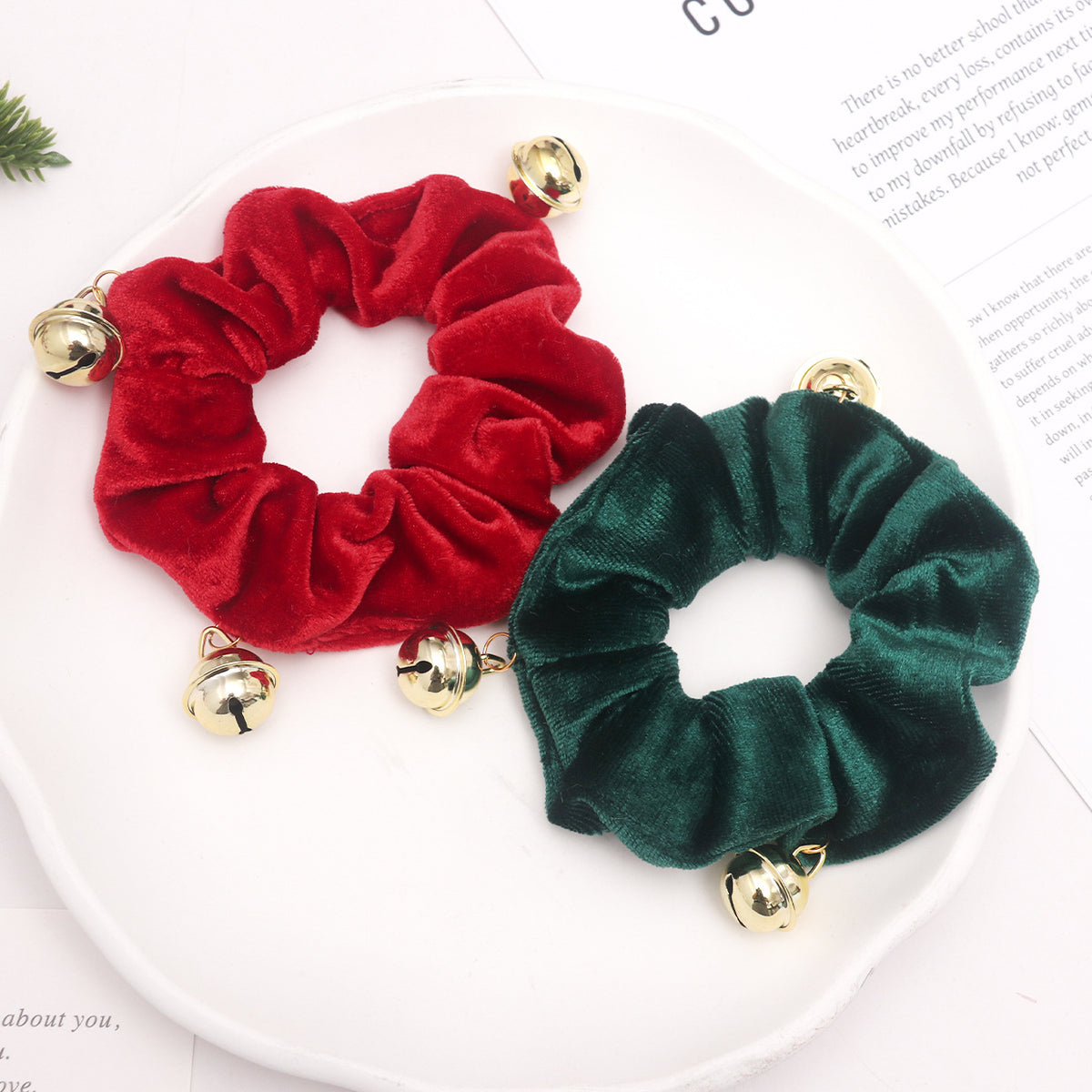 Velvet Christmas Hair Scrunchies - DippedShop Wholesale - #9843