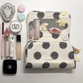 Cute Color Block Polka Dots Portable Makeup Bag MK2BW6S10BOB81