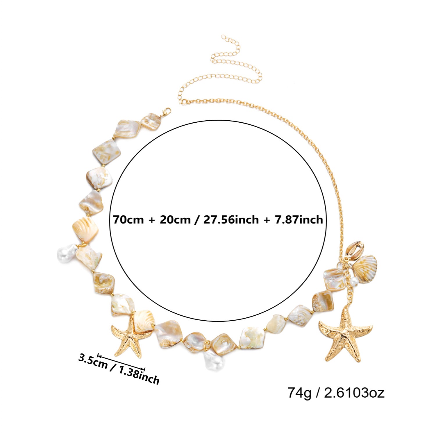 Sexy Shell Starfish Charm Adjustable Waist Chain 8ZA6JBC93T