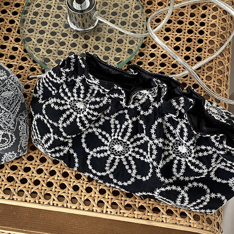 Floral Embroidered Lace Cosmetic Bag - DippedShop Wholesale - #3347