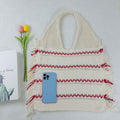 Color Block Tassel Beach Tote - DippedShop Wholesale - #5523