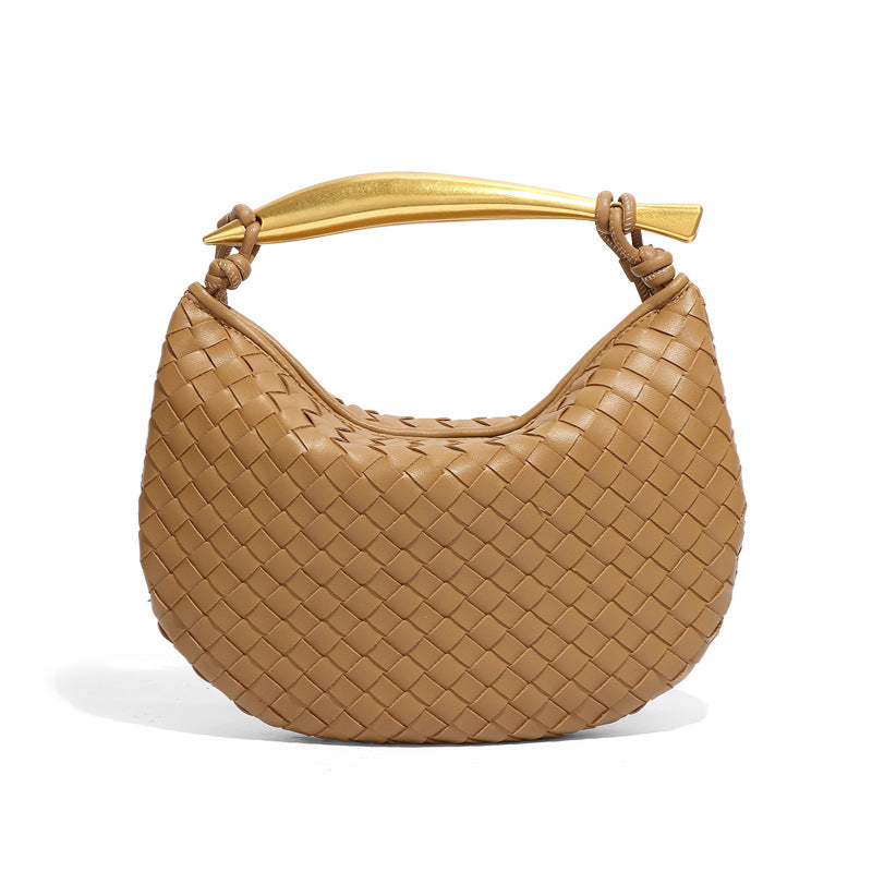 Fashion Solid Color Woven Crescent Handbag 6W10BBG2423