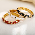 Gold Plated Enamel Bangle - DippedShop Wholesale - #1139