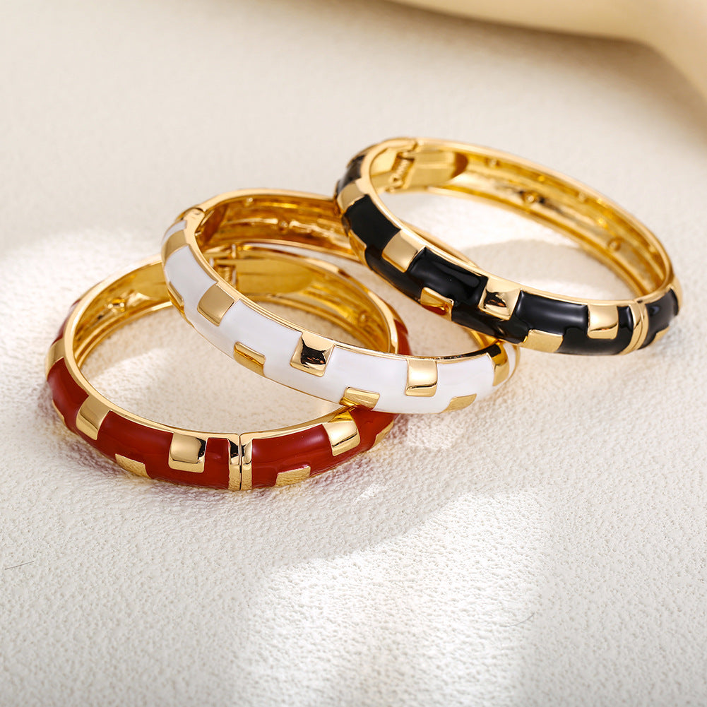 Gold Plated Enamel Bangle - DippedShop Wholesale - #1139