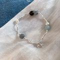 Simple Starfish Pendant Natural Stone Stretchy Bracelet 6W6JBR386