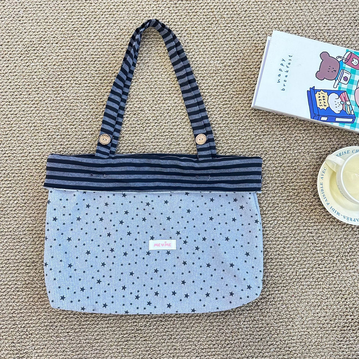 Striped Star Slouchy Tote - DippedShop Wholesale - #7731