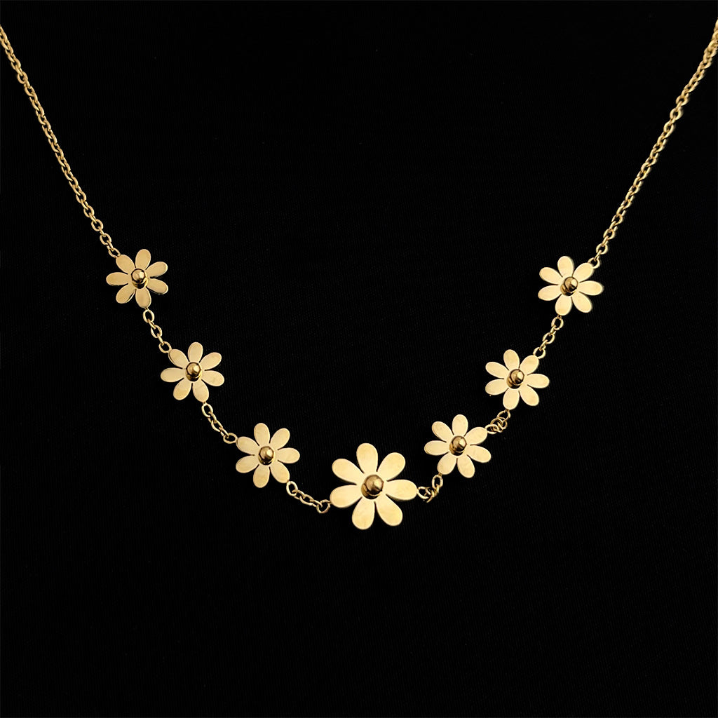 Sunflower Gold Chain Necklace - DippedShop Wholesale - #2835
