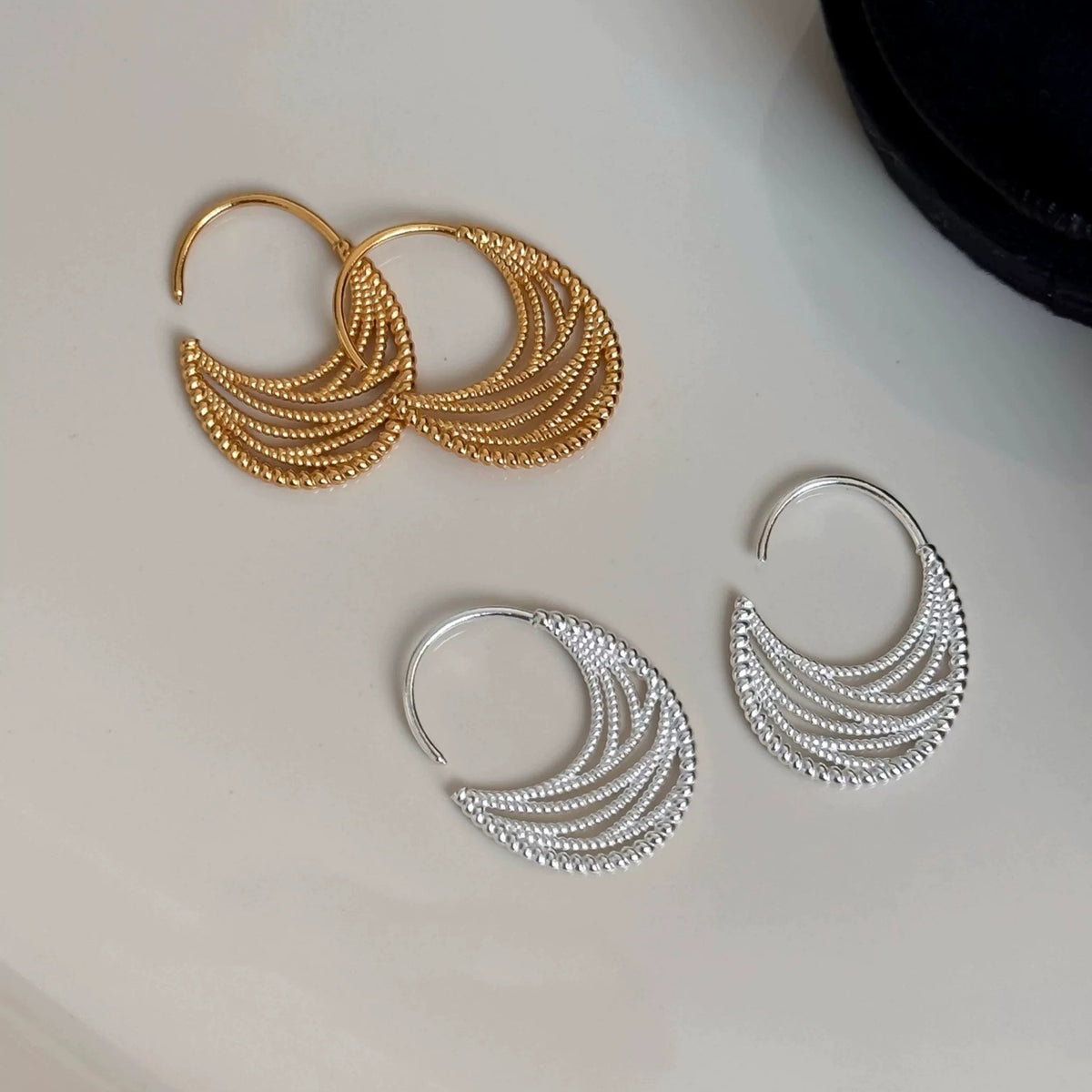 Multi-Layer Chain Hoop Earrings - DippedShop Wholesale - #6051
