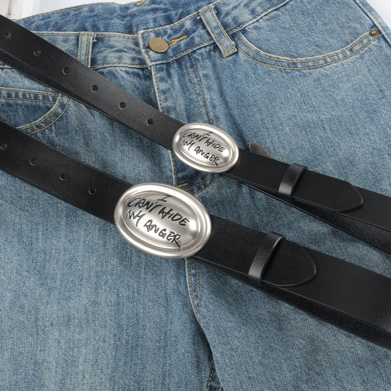 Minimalist Solid Color Leather Waist Belt MK2LEEP6W6JBT34