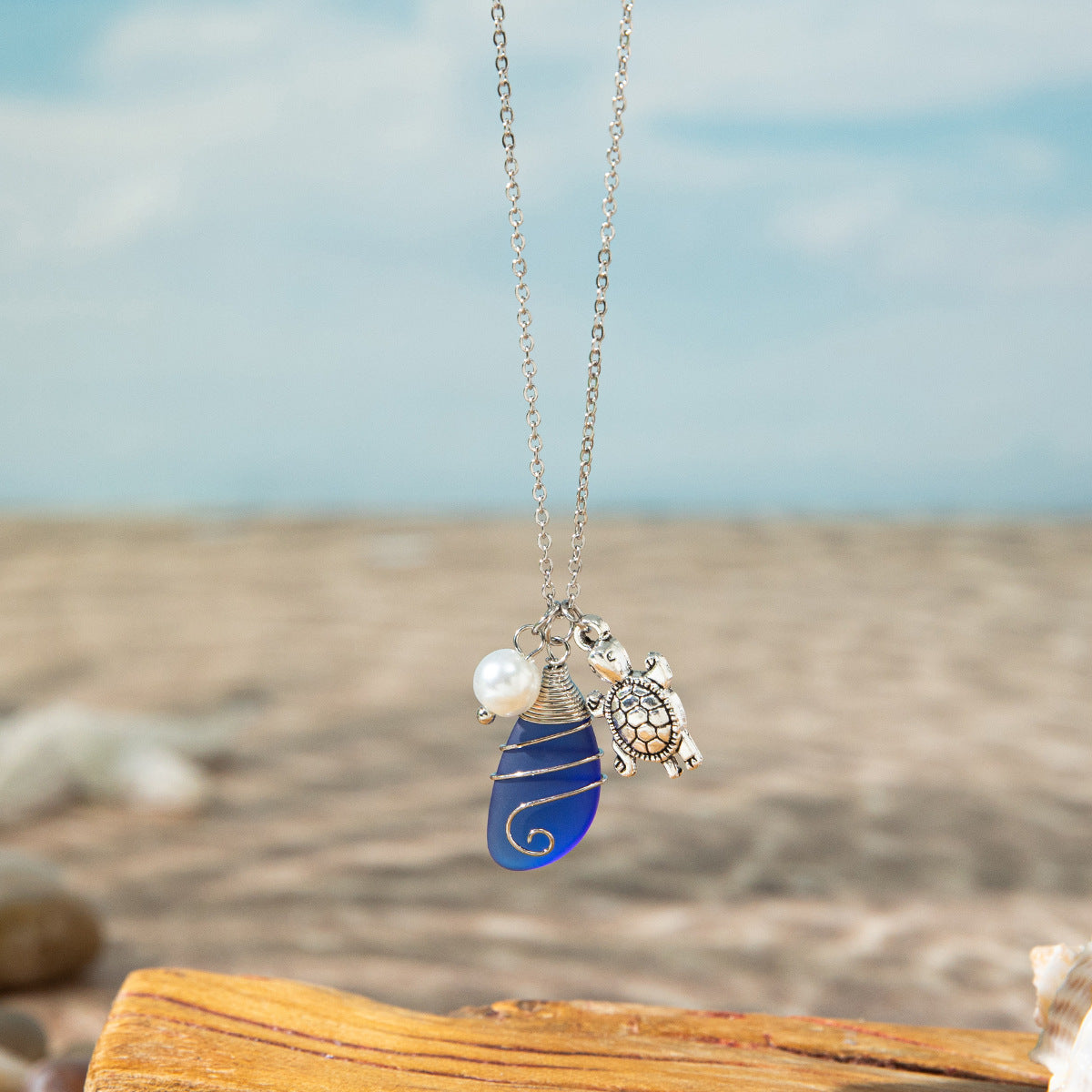 Ocean Pendant Beach Necklace - DippedShop Wholesale - #1859