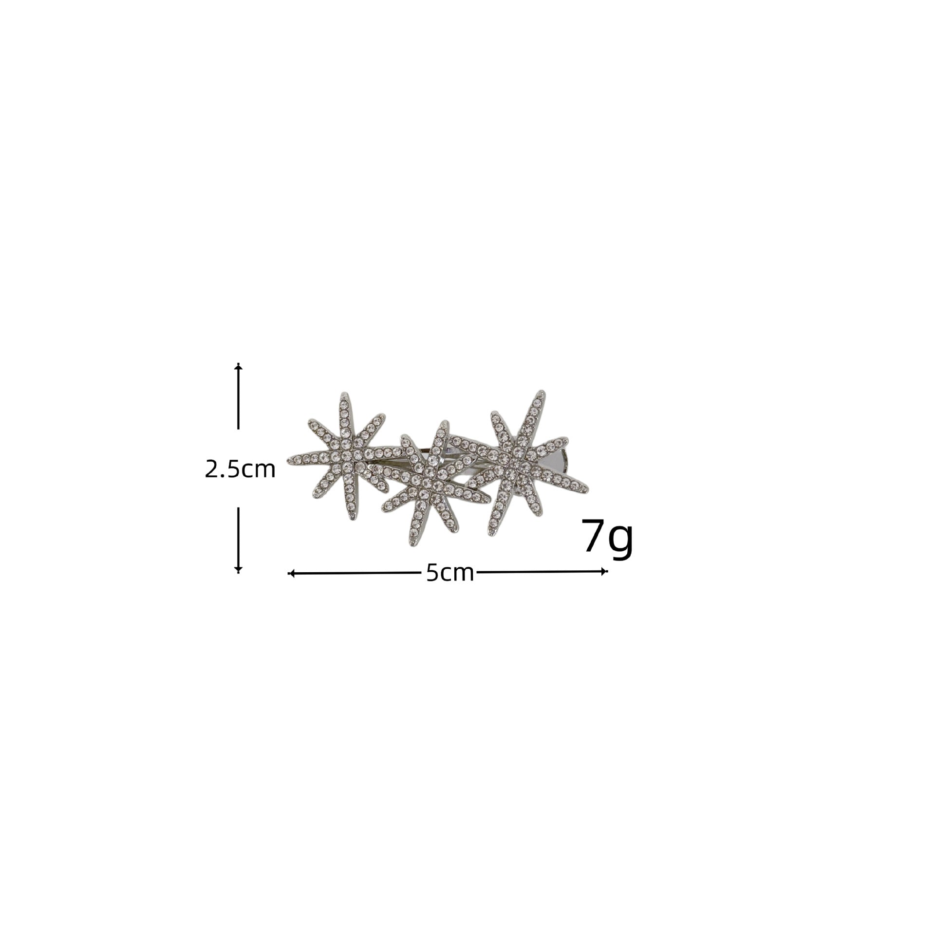 Elegant Snowflake Rhinestones No Bend Hair Clip MK2PM6W6HCP06