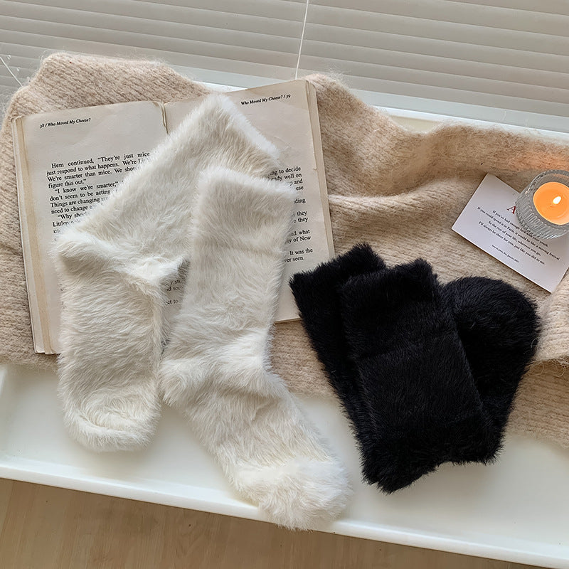 Winter Fuzzy Plush Thicken Warm Crew Socks DP25H521
