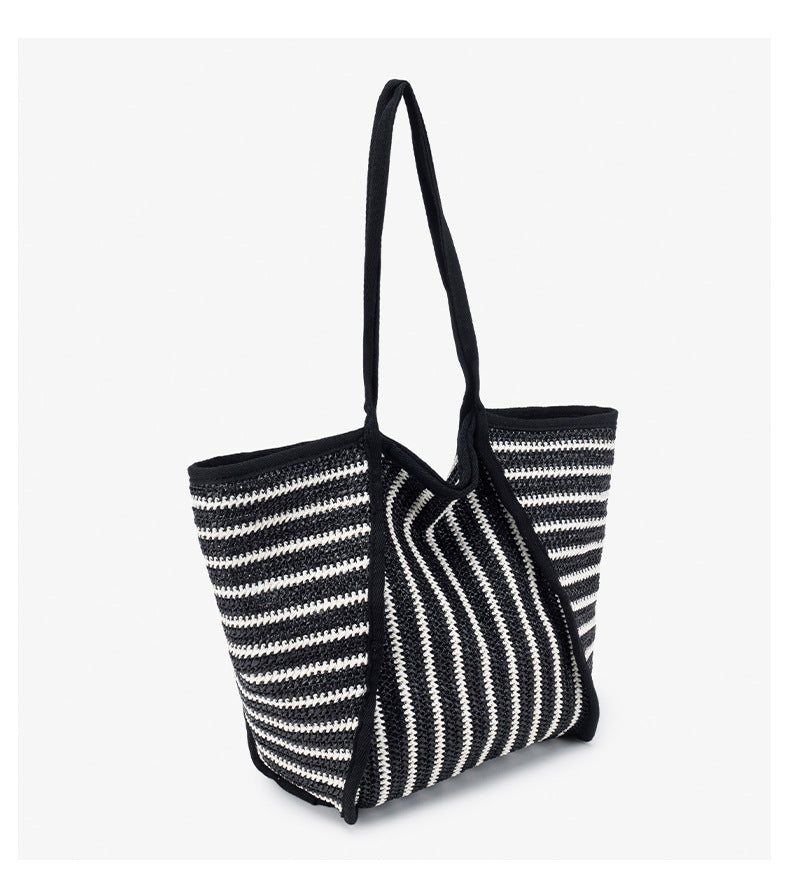 Minimalist Color Block Striped Shoulder Bag 6W10BBG1934