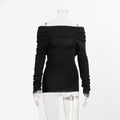 Off Shoulder Knit Top - DippedShop Wholesale - #0931