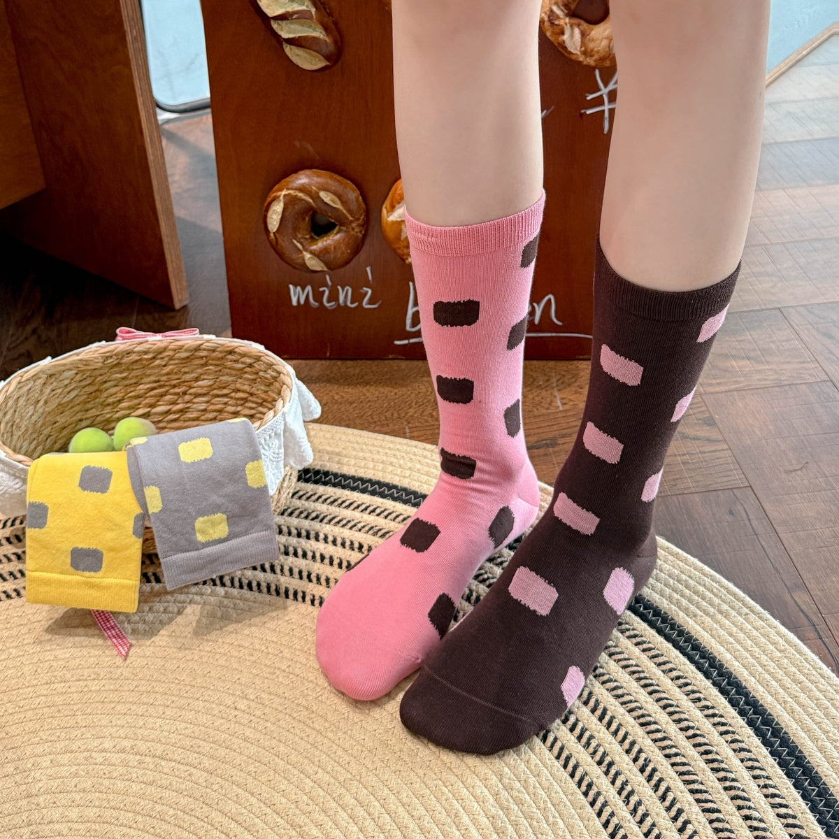 Polka Dot Slouch Crew Socks - DippedShop Wholesale - #9731