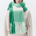 Fluffy Colorblock Oversized Plaid Scarf - DippedShop Wholesale - #0563