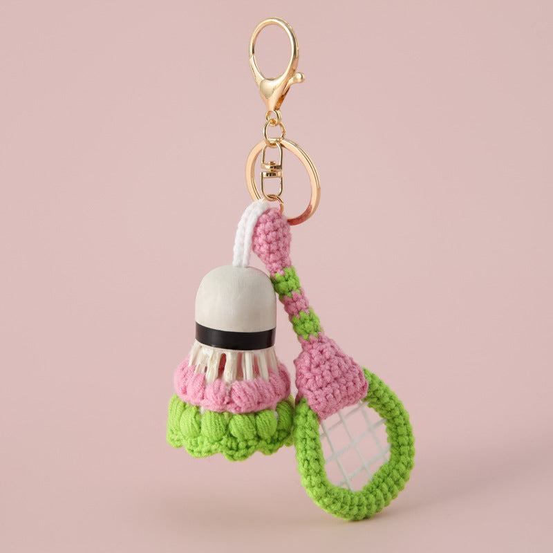 Cute Handmade Crochet Badminton Racket Keychain MK2ZCAS6W10BBC69