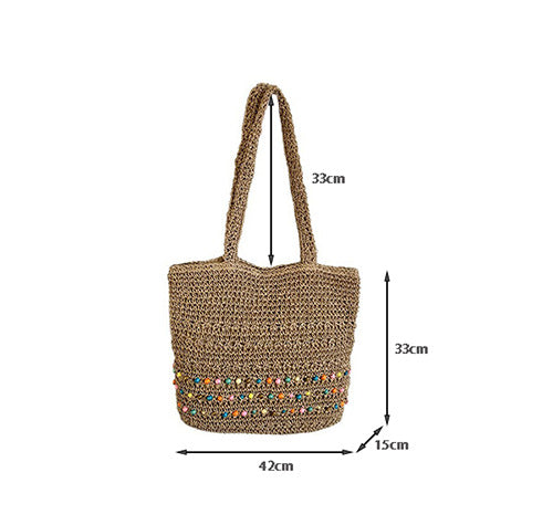 Large Woven Commuter Handbag - DippedShop Wholesale - #7171