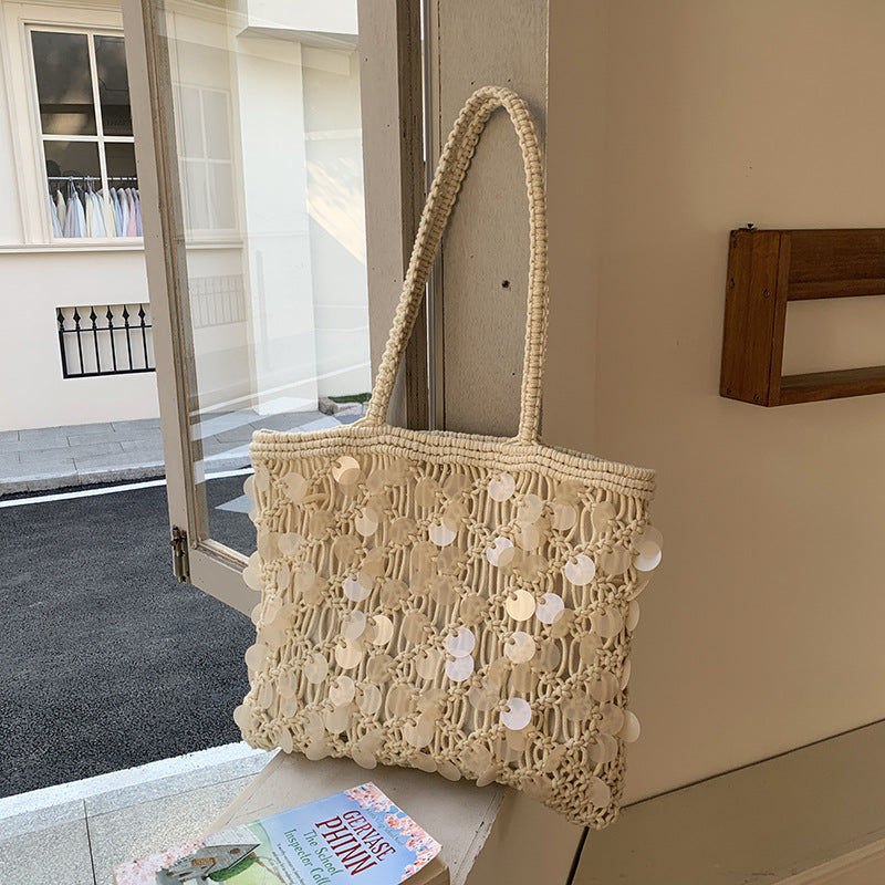 Crochet Hollow Out Shoulder Bag - DippedShop Wholesale - #7507