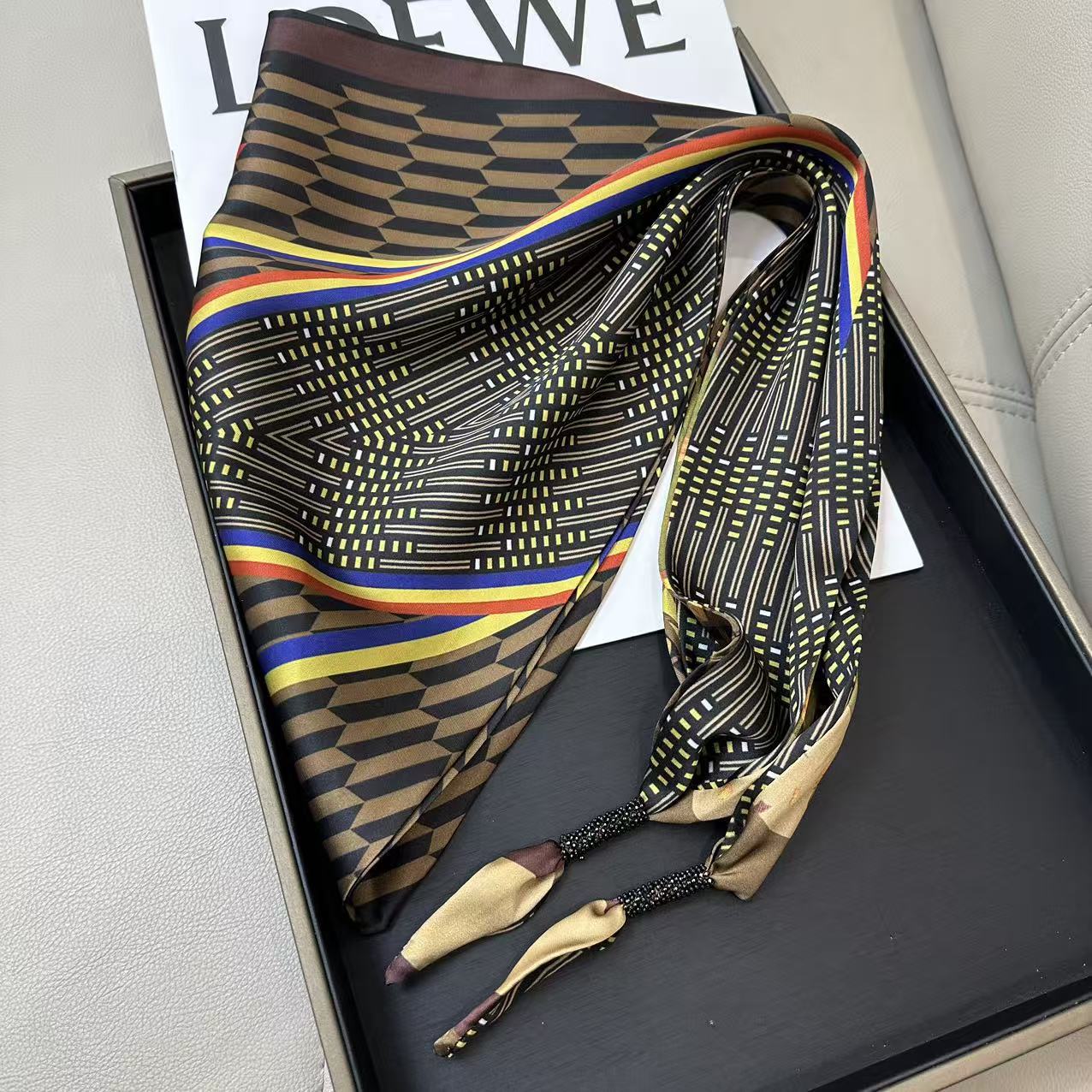 Chic Solid Color Floral Print Silk Scarf 6W6NSI215