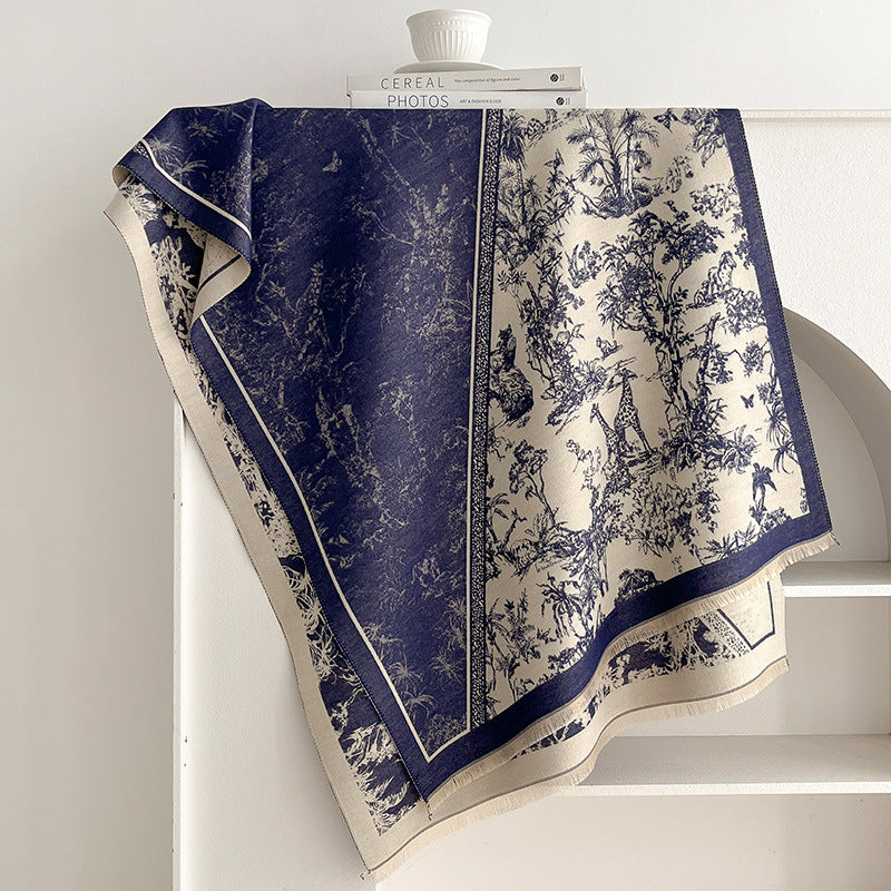 Reversible Animal Print Shawl Scarf - DippedShop Wholesale - #4003
