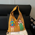 Cartoon Color Block Knit Bag - DippedShop Wholesale - #5203