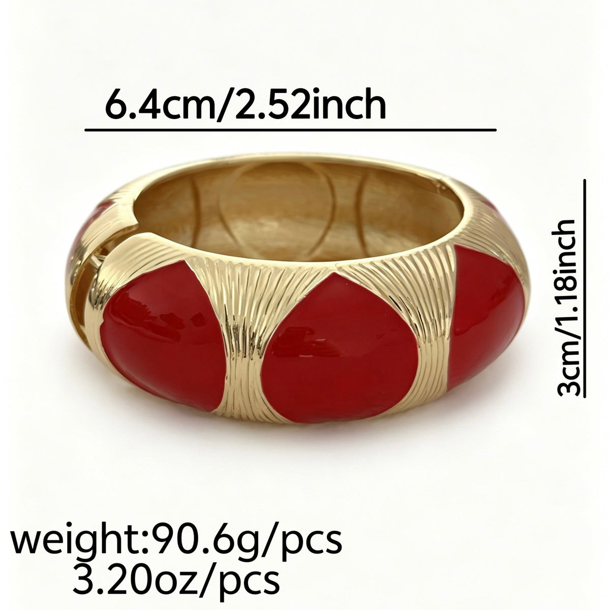 Vintage Enamel Gold Plated Beaded Bangle Bracelet 6W6JBR604