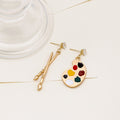 Palette Paintbrush Dangle Earrings - DippedShop Wholesale - #4131