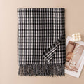 Warm Color Block Plaid Tassel Scarf 6W6NSW285