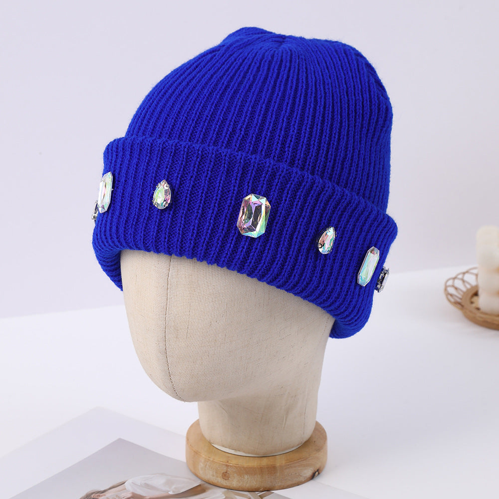 Rhinestone Cuffed Knit Beanie - DippedShop Wholesale - #5651