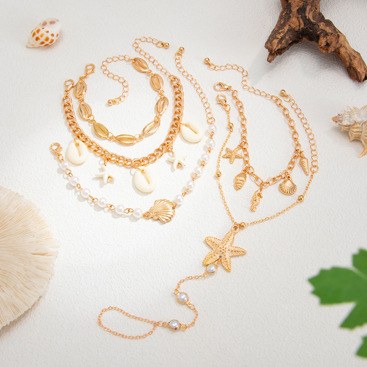 Trendy 5pcs Gold Plated Starfi - DippedShop Wholesale - #5299