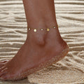 Simple Gold Plated Adjustable Chain Anklet 8ZA6JAB15