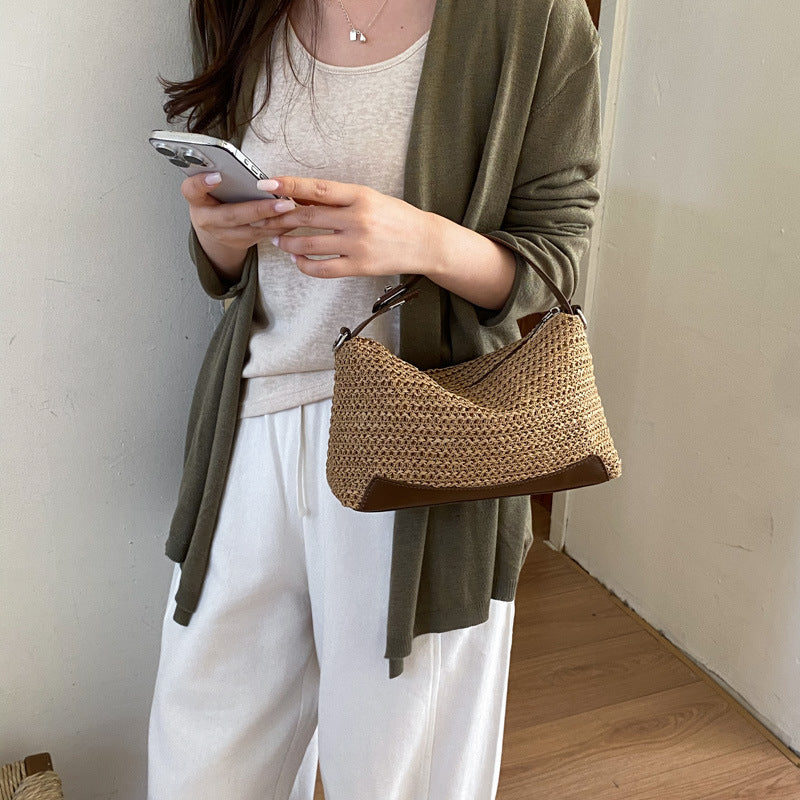 Trendy Woven Straw Handbag Crossbody Bag 6W10BBG1849