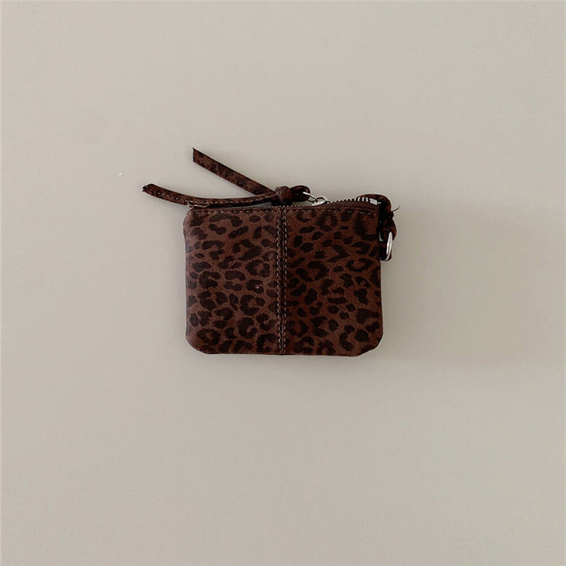 Leopard Print Suede Mini Coin - DippedShop Wholesale - #7443