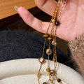 Vintage Tiger's Eye Pearl Chain Necklace 6W6JNC679