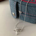 Minimalist Bow Knot Pendant Chain Necklace 6W6JNC435