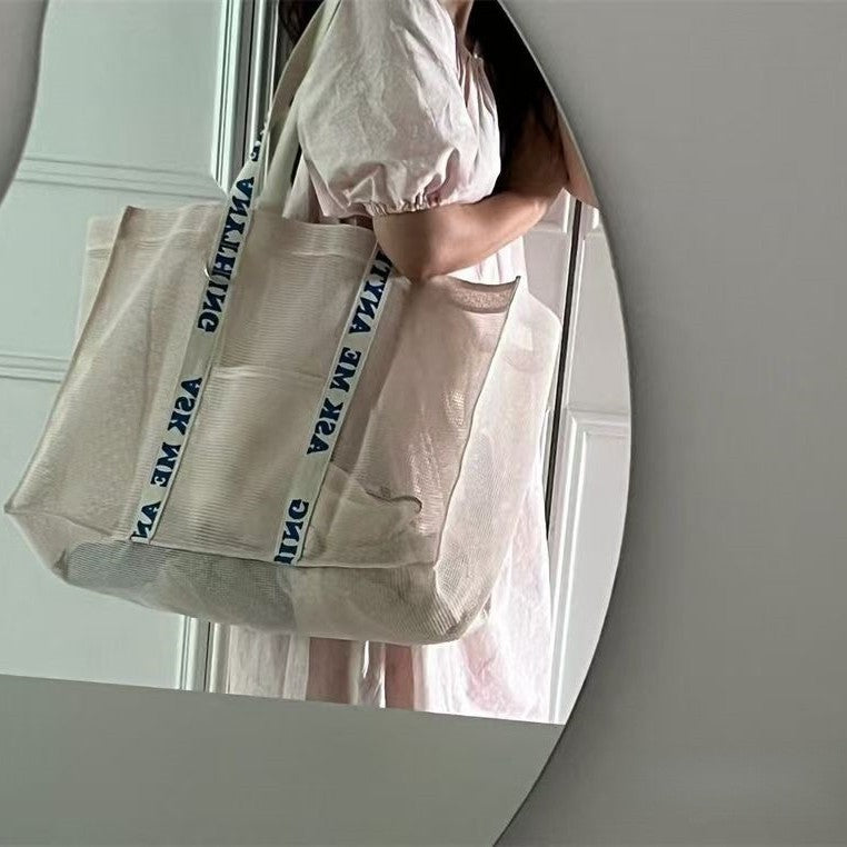 Minimalist Solid Color Big Capacity Tote Bag 8CW6BBG474L