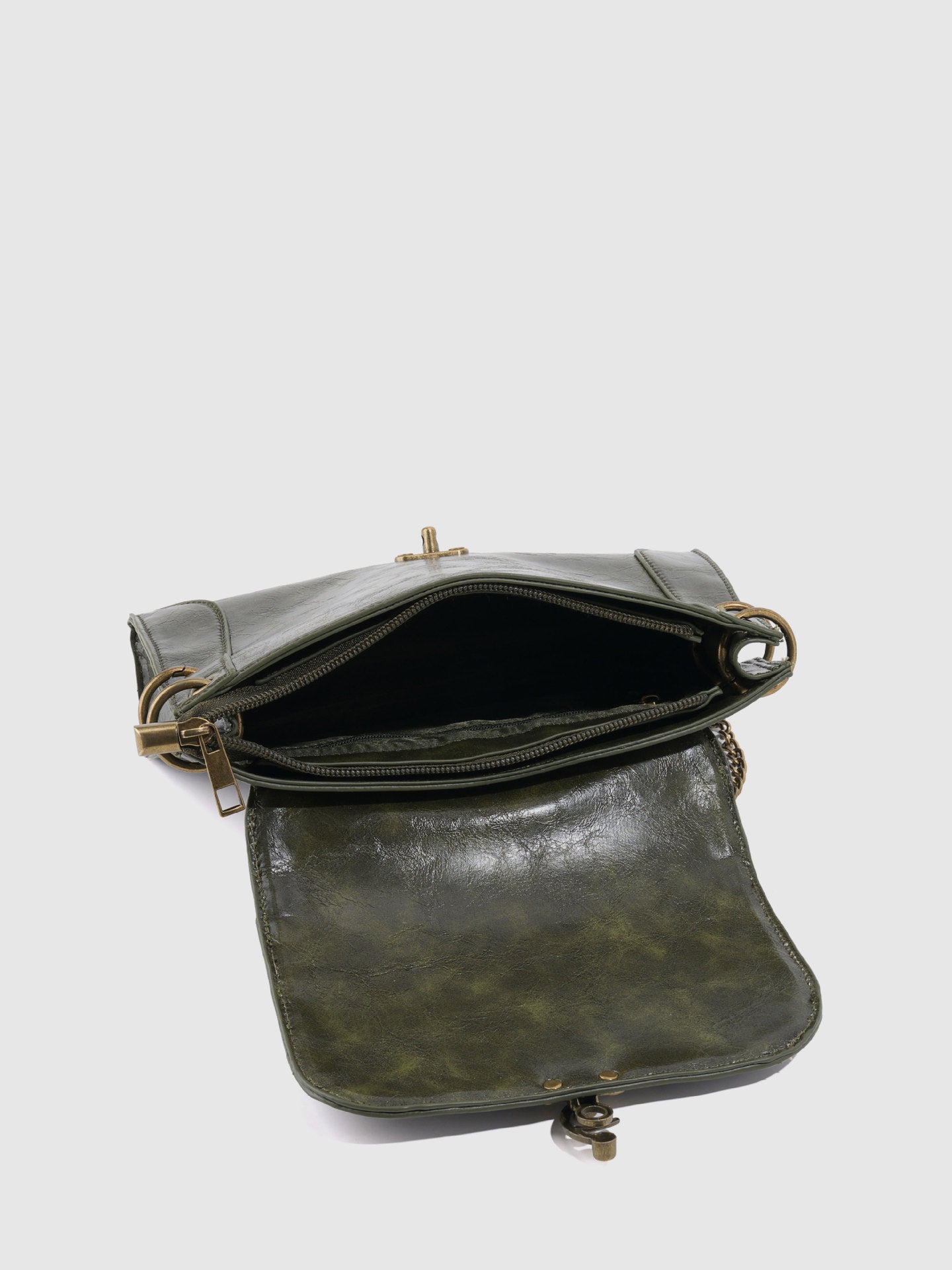Retro Metal Buckle Leather Square Shoulder Bag 6W10BBG1384
