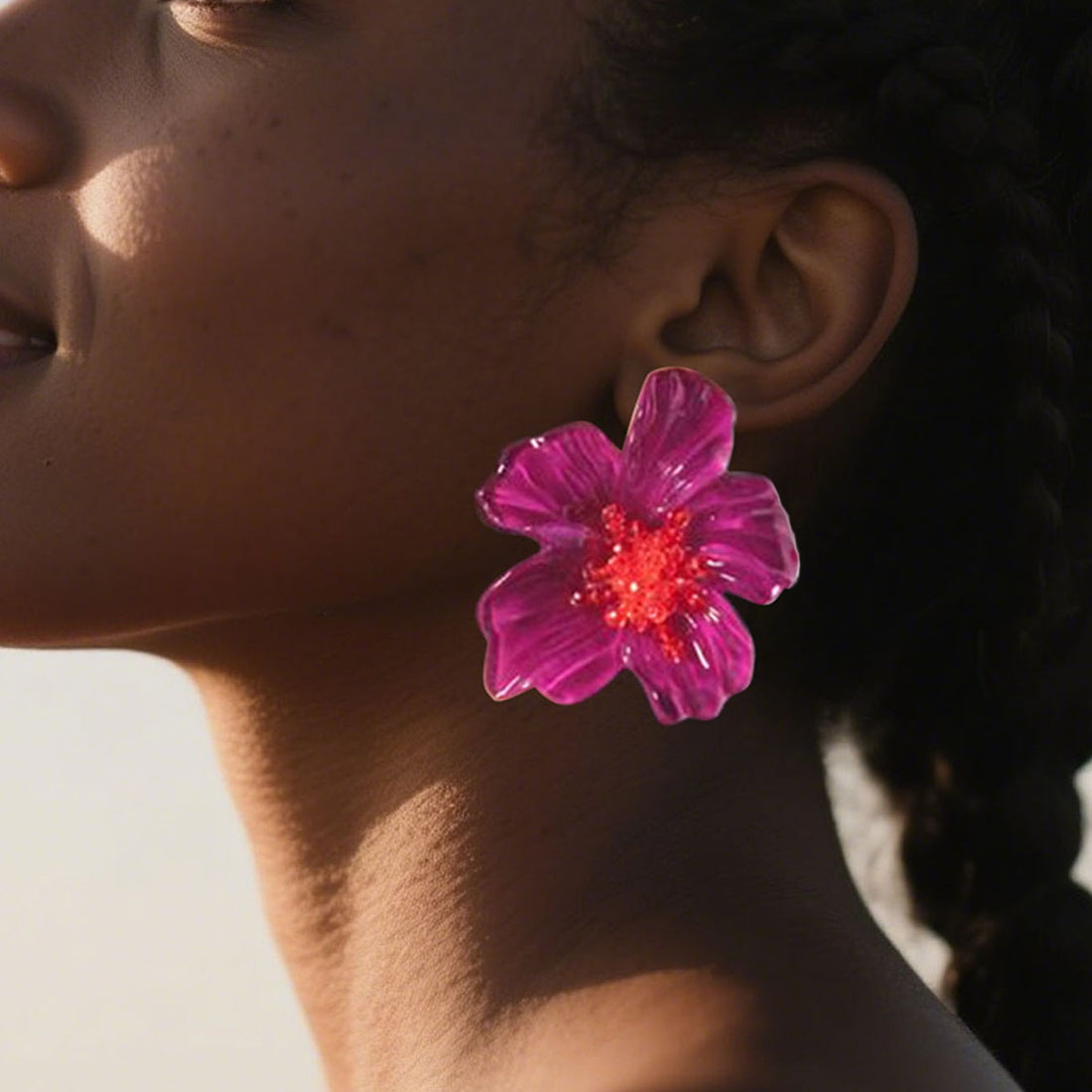 Transparent Acrylic Flower Studs - DippedShop Wholesale - #5811