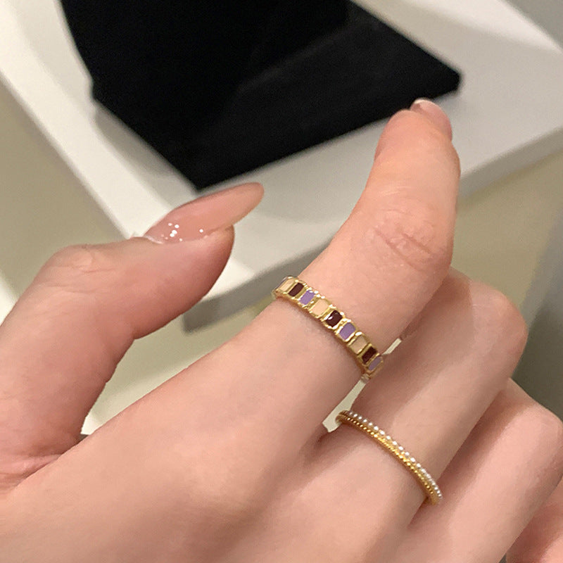 Colorful Geometric Open Ring - DippedShop Wholesale - #7779