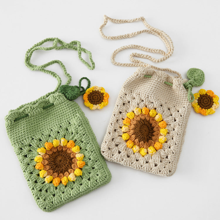 Handmade Crochet Sunflower Bag - DippedShop Wholesale - #0387