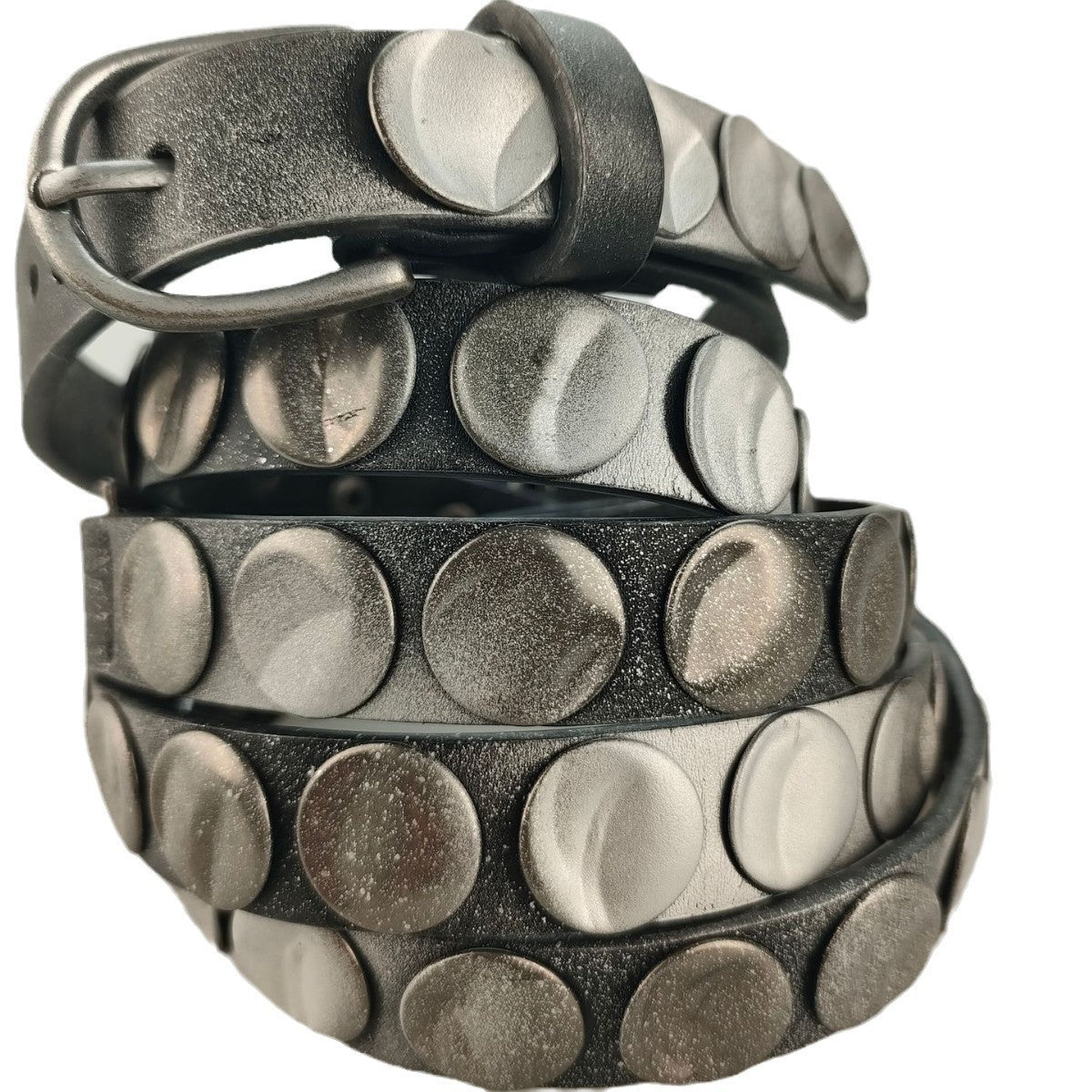 Punk Style Round Disc Leather Waist Belt 6W6JBT137