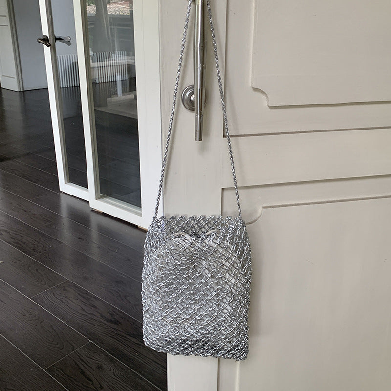 Mini Hand Woven Hollow Square Crossbody Bag 8CW6BBG528L