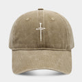 Vintage Wash Fade Cross Embroidery Baseball Caps MK2COW6W6HAT226