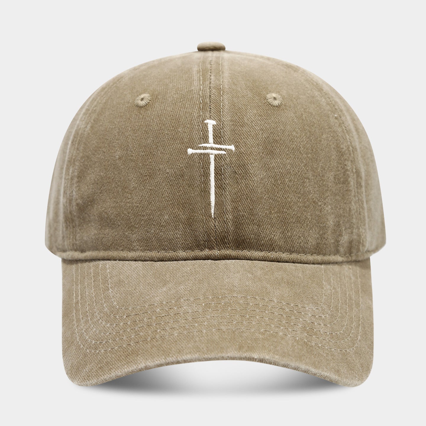 Vintage Wash Fade Cross Embroidery Baseball Caps MK2COW6W6HAT226