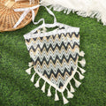 Trendy Colorful Striped Hollow Triangle Headscarf MK2BK6W6HHS17