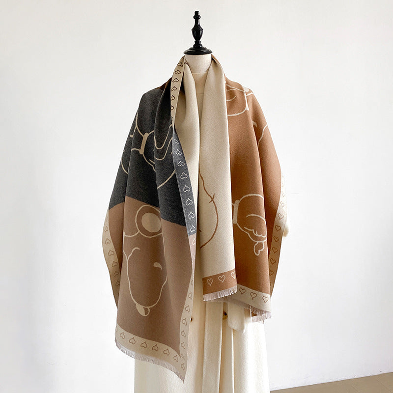 Reversible Cartoon Print Scarf - DippedShop Wholesale - #4499