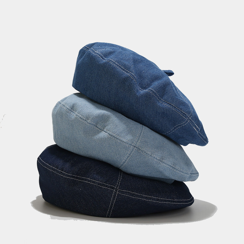Denim Beret Hat - DippedShop Wholesale - #8547
